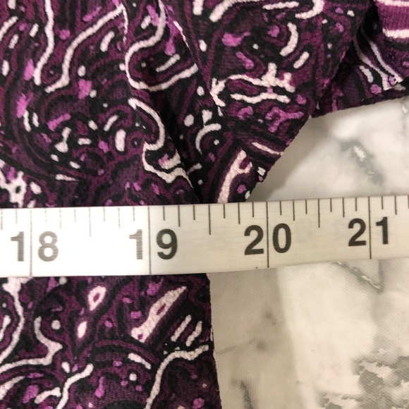 Rafaella Purple Blouse Roll Tab Sleeves Size Med NWT - Picture 6 of 7